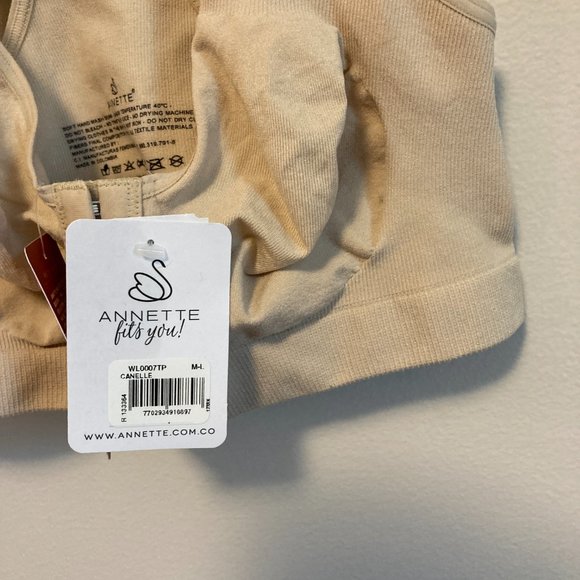 Annette Seamless Bra Size M-L Color Beige Non-Wire Canelle Style Razorback NWT - Picture 6 of 8